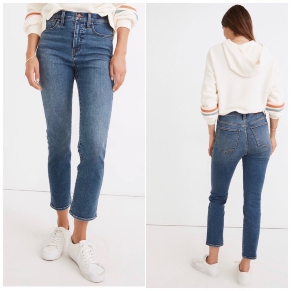 Madewell Stovepipe High Rise Button Fly Ankle Jeans